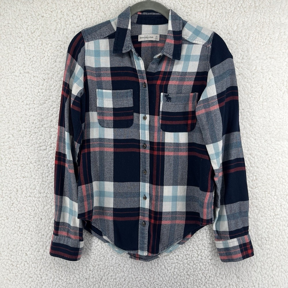 Abercrombie & Fitch Plaid Flannel Shirt Women's XS Multicolor Cotton